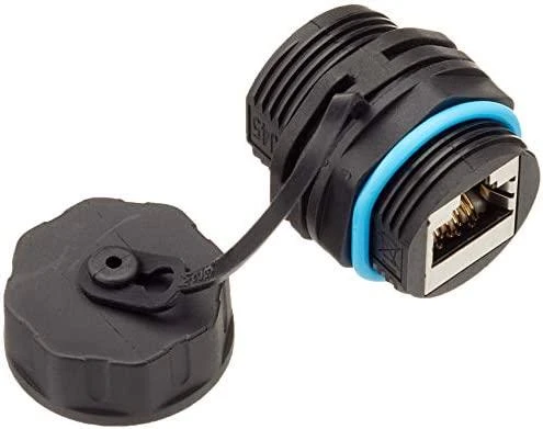 Delock kabelio jungtis RJ45 lizdas RJ45 lizdas Cat.6A su sandarinimo dangteliu