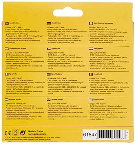DELOCK Adapteris DP-St > DVI24+5-Bu 22.5cm juodas