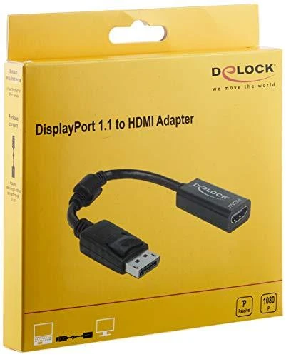 DELOCK Adapteris DP-St > HDMI-Bu 22.5cm juodas