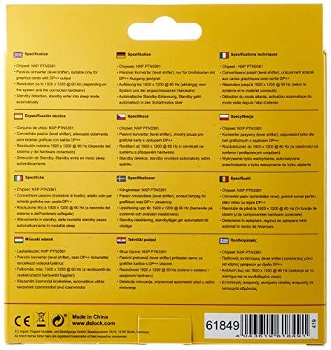 DELOCK Adapteris DP-St > HDMI-Bu 22.5cm juodas