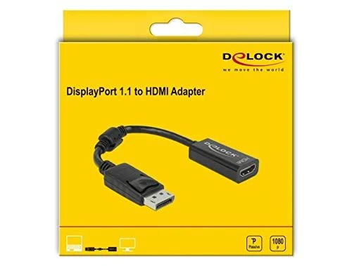 DELOCK Adapteris DP-St > HDMI-Bu 22.5cm juodas