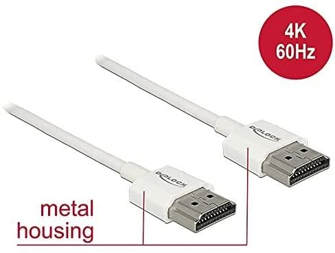 Kabelis Delock HDMI - HDMI 2m balta (85137)