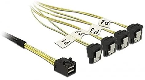 DELOCK SAS-Kabelis MiniSAS HD SFF-8643 > 4xSATA 7Pin gew. 1.0m