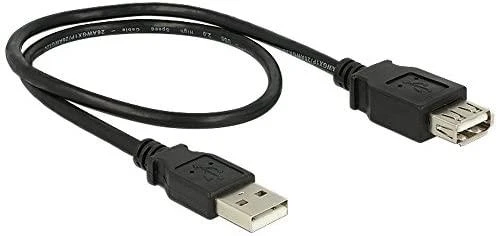 Kabelis USB Delock USB-A - USB-A 0.5 m Juodas (83401)