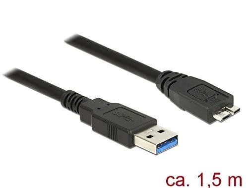 DELOCK Cable USB 3.0 Type-A male > USB 3.0 Type Micro-B male 1,5 m juodas