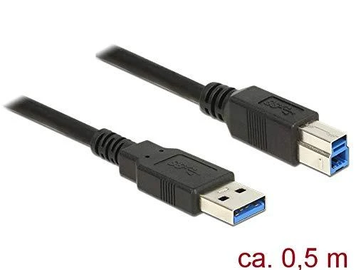 DELOCK Cable USB 3.0 Type-A male > USB 3.0 Type-B male 0,5 m juodas