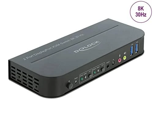 Delock DisplayPort 1.4 KVM Switch 8K 30 Hz su USB 3.0 ir garsu