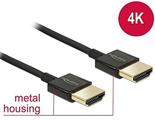 Delock HDMI laidas su auksinėmis jungtimis ir metaliniu korpusu