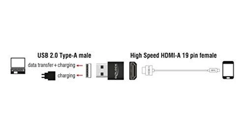 Delock adapteris HDMI-A lizdas > USB tipo A kištukas juodas