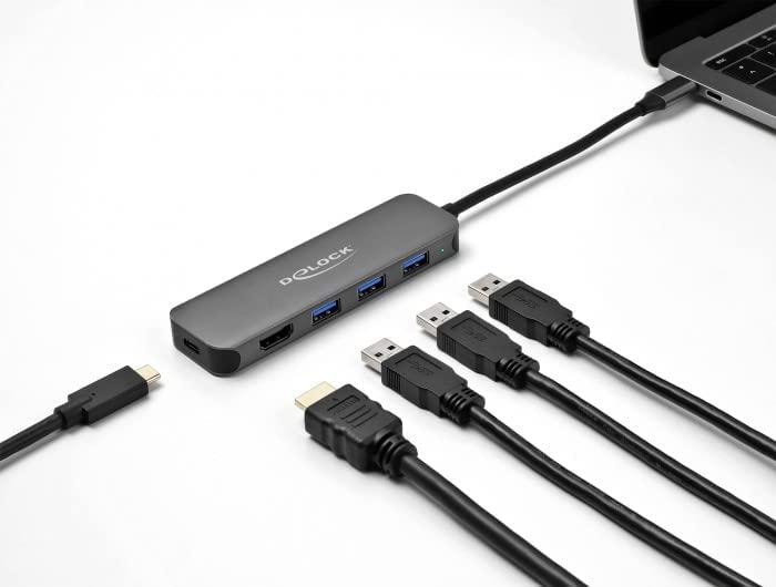 USB šakotuvas Delock 3P USB šakotuvas + 4K HDMI + USB-C + PD 85W - 64171