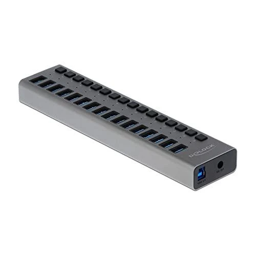Delock 16 prievadų USB skirstytuvas su individualiais jungikliais