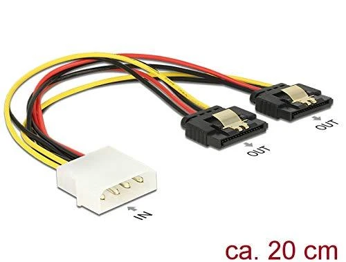 Delock Molex – SATA x2 0,2m Multicolor (85237)
