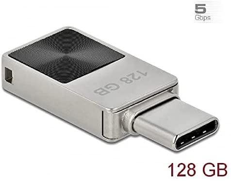 STICK DELOCK Mini USB 3.2Gen1 USB-C Speicherstick 128GB Metallgeh.
