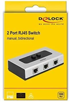 Šakotuvas DELOCK jungiklis RJ45 10/100/1000Mbps 2 prievadas