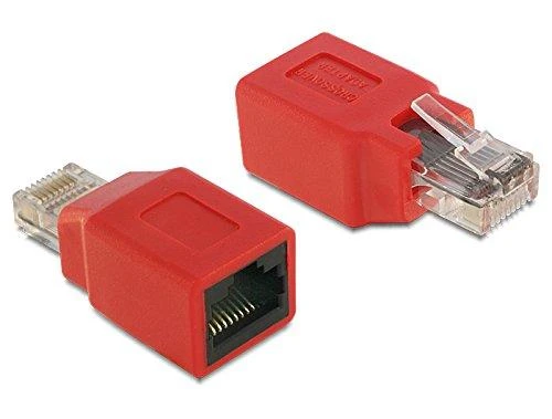 Raudoni RJ45 crossover adapteriai poroje