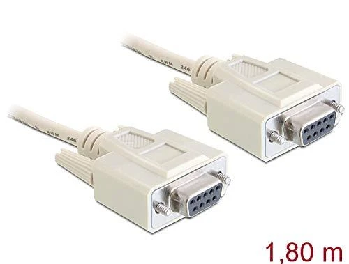 DELOCK cable Seriell Nullmodem 9 Pin Bu/Bu 1.8m
