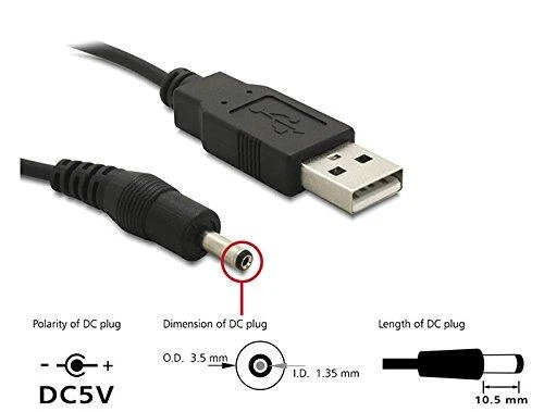 DELOCK kabelis USB Maitinimo laidas iki 3,1 mm
