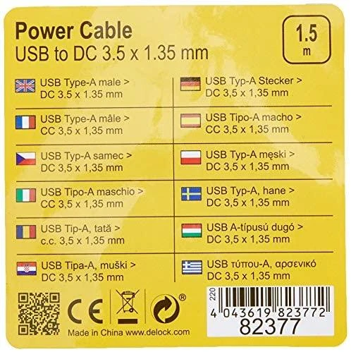 DELOCK kabelis USB Maitinimo laidas iki 3,1 mm