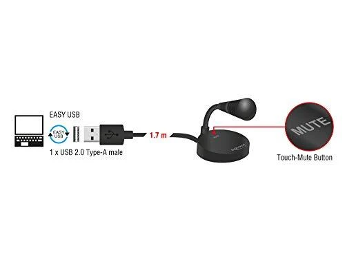 Delock USB Mikrofonas mit Standfu und Touch-Mute Taste