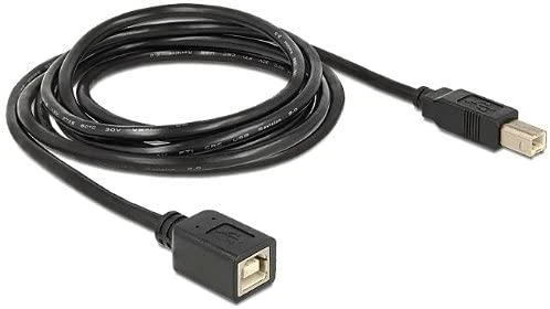 Kabelis USB Delock USB-B - USB-B 2 m Juodas (83427)