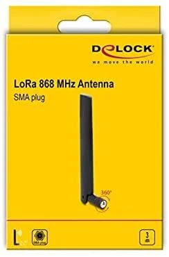 Šakotuvas Delock LoRa 868 MHz antena SMA St. 3 dBi įvairiakryptė 6+ pakreipimo jungtis juoda