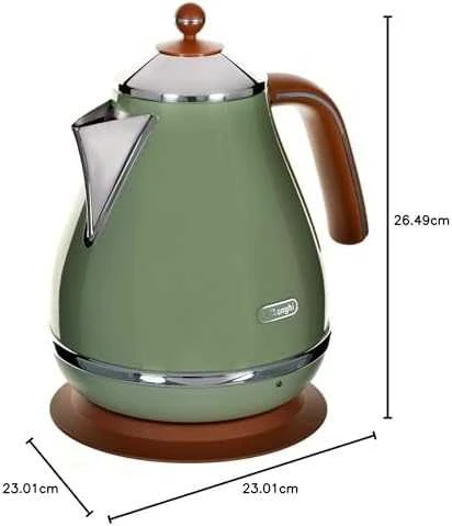DELONGHI Icona Vintage Virdulys KBOV 2001.GR, 1,7L, 2000W, Nerūdijantis plienas, Žalias/Brown