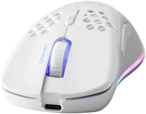 Belaidė itin lengva žaidimų pelė DELTACO GAMING Baltas LINE 70g svorio, RGB, SPCP6651, 400-6400 DPI, 1000 Hz, balta / GAM-120-W