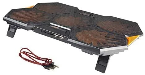 Aušinimo padas nešiojamam kompiuteriui Deltaco Gaming 5 ventiliatoriai, juodas / GAM-072