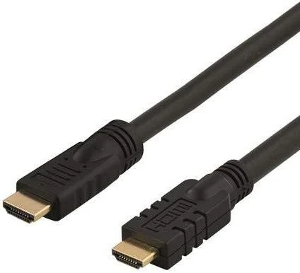DELTACO aktyvus HDMI laidas, 4K, Ultra HD, HDMI Type A ha, auksinis dengtas, 20m, juodas / HDMI-1200