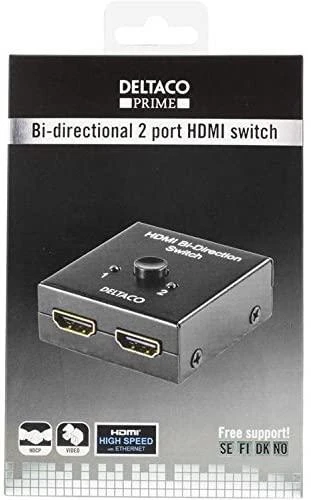 Komutatorius DELTACO, 2 jungčių, juodas / HDMI-7017