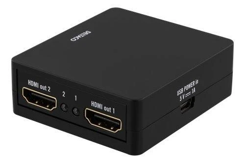 HDMI adapteris DELTACO 1xHDMI, 2XHDMI out, 6.75 Gbit, juodas / HDMI-7050