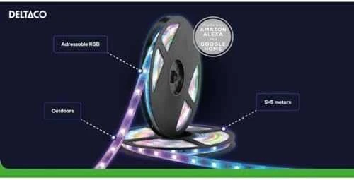 Deltaco SMART HOME lauko išmanioji LED juostelė, RGB, 10m / SH-LS10M