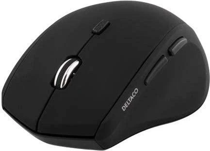 Bevielė optinė pelė DELTACO 1000-1600 DPI, 125 Hz, 6 mygtukai su slinkties mygtuku, 2.4GHz USB nano imtuvas, juoda / MS-805