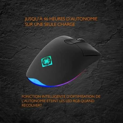 Pelė DELTACO GAMING belaidė, 16.000 DPI, RGB, USB-C/USB-A, juoda / GAM-107