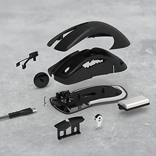 Pelė DELTACO GAMING belaidė, 16.000 DPI, RGB, USB-C/USB-A, juoda / GAM-107