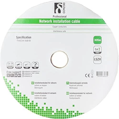 DELTACO S / FTP Cat7 Instaliacinis kabelis, 305m, 600MHz, Delta Certified, LSZH, baltas / TP-71C