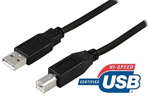 Kabelis DELTACO USB 2.0 "A-B", 2.0m, juodas / USB-218S