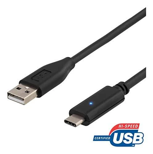 Mob. telefono kabelis DELTACO, USB 2.0, juodas / USBC-1002
