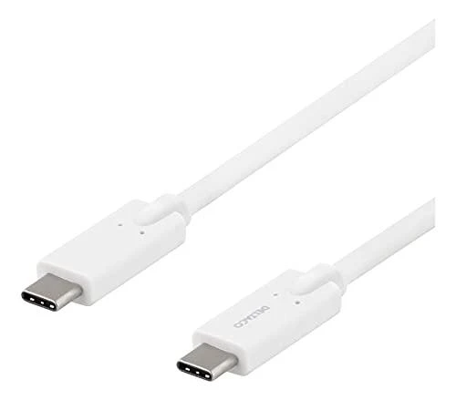 DELTACO USB-C - USB-C laidas, 5Gbit / s, 5A, 2M, baltas / USBC-1504