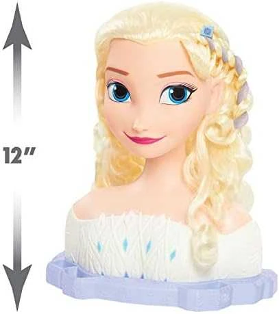 justplay Lėlė Didelė Plaukų Šukavimo Ir Formavimo Galva Prabangi Princesė Disney Elsa Frozen +priedai