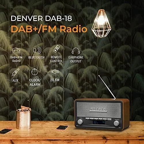 Denver DAB-18 radijo imtuvas Asmeniškas Analoginis ir skaitmeninis Juoda, Pilka