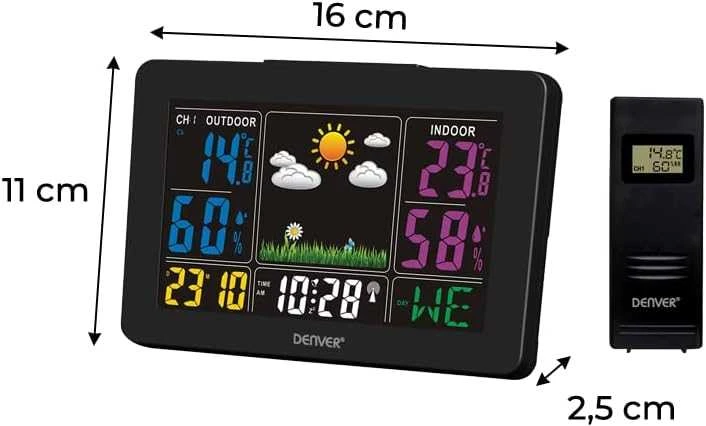Denver WS-540BLACK skaitmeninė oro stotelė Juoda AC-Baterija