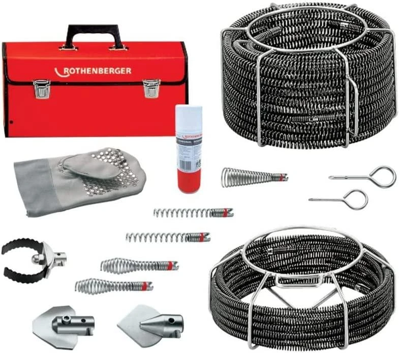 Vamzdžių valymo mašina R600,komplektas 16mm+22mm spiralės, Rothenberger