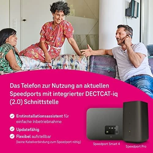 TLM Telekom Speedphone 12 juodas Mobilteil/Ladeschale IP telefonas Juoda TFT