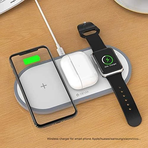 Devia 3In1 Charger for smart phone & Applewatch & Earphone V4 (10W) baltas