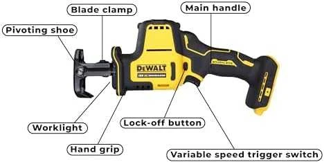 Dewalt bešepetėlinis tiesinis pjūklas DCS369N 18V be akumuliatoriaus ir kroviklio