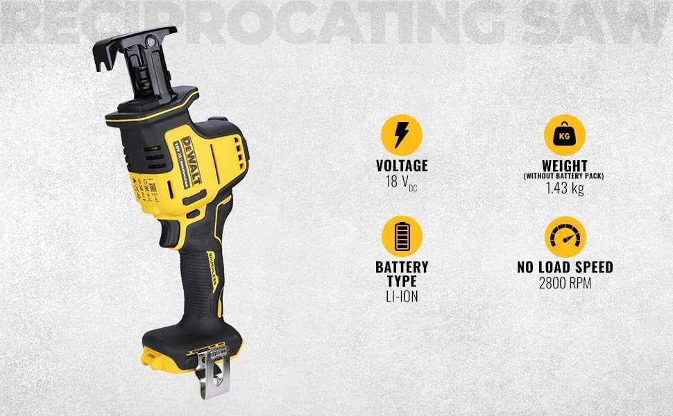 Dewalt bešepetėlinis tiesinis pjūklas DCS369N 18V be akumuliatoriaus ir kroviklio