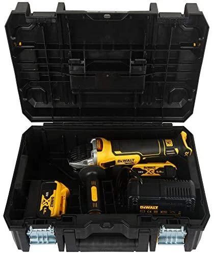 DeWalt akumuliatorinis kampinis šlifuoklis DCG405P2-QW, 18V, 2x5Ah