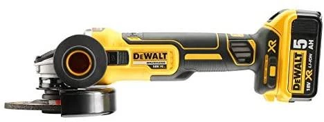 Dewalt kampinis šlifuoklis DCG405 su 5Ah akumuliatoriumi