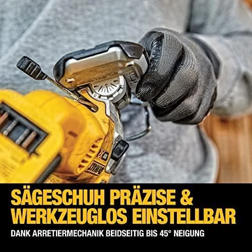 DEWALT akumuliatorinis siaurapjūklis DCS335NT 18V be akumuliatoriaus ir kroviklio su lagaminu TSTAK